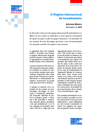 O regime internacional de investimentos