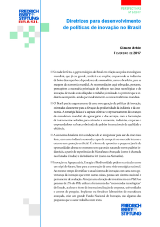 Diretrizes para desenvolvimento de políticas de inovação no Brasil