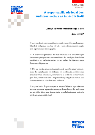 A responsabilidade legal dos auditores sociais na indústria têxtil