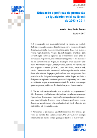 Educação e políticas de promoção da igualdade racial no Brasil de 2003 a 2014