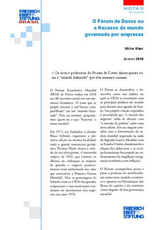 O Fórum de Davos ou o fracasso do mundo governado por empresas