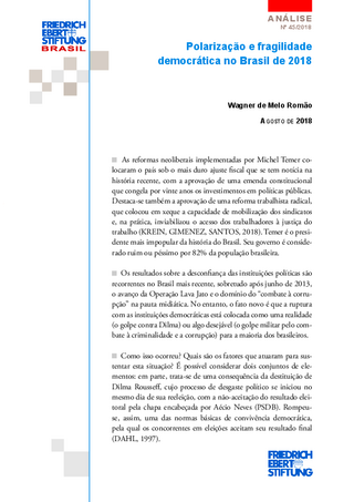 Polarização e fragilidade democrática no Brasil de 2018