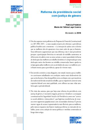 Reforma da previdência social com justiça de gênero
