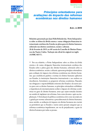 Princípios orientadores para avaliaçńes do impacto das reformas econômicas nos direitos humanos