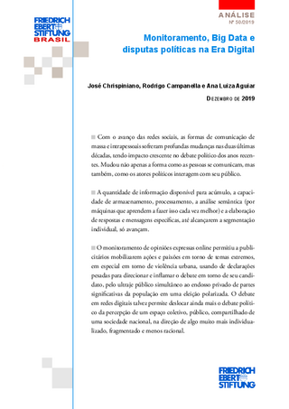 Monitoramento, big data e disputas políticas na era digital