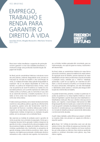 Emprego, trabalho e renda para garantir o direito à vida