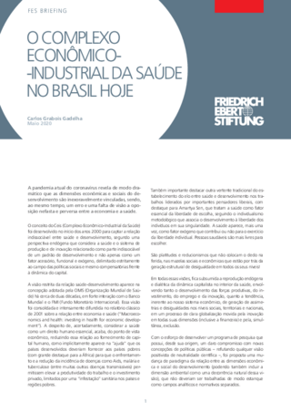 O complexo econômico-industrial da saúde no Brasil hoje