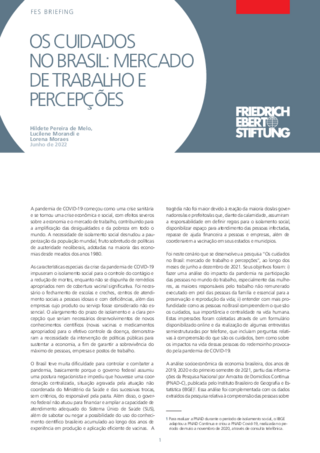 Os cuidados no Brasil: mercado de trabalho e percepções